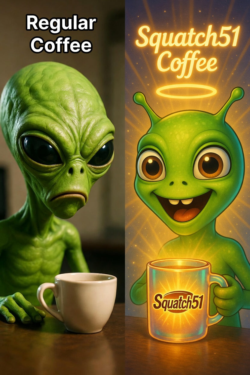 Regular Coffee vs Squatch51 Coffee: Zorp’s Honest Reaction