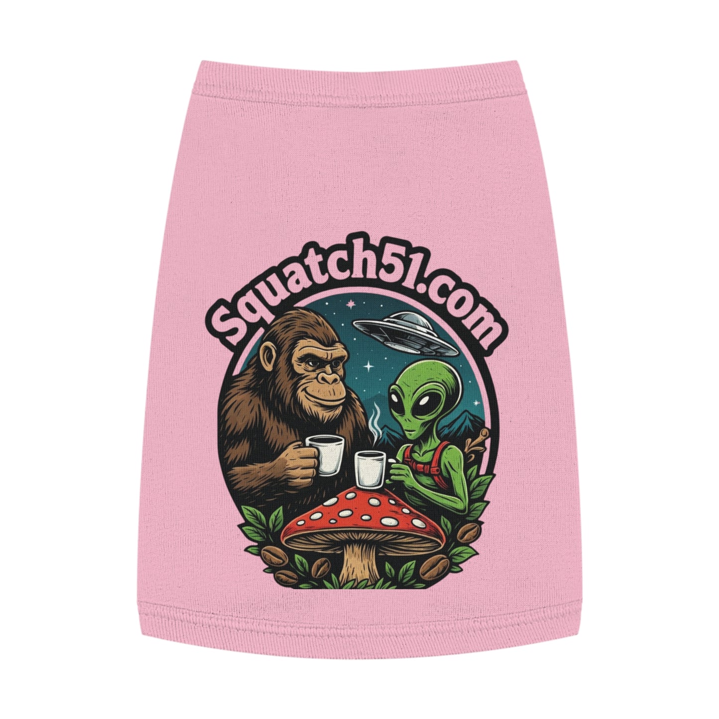 Squatch51 Pet Tank Top – Bigfoot & Alien Legend Gear | Cosmic Hunt Style for Dogs & Cats (M-XL)