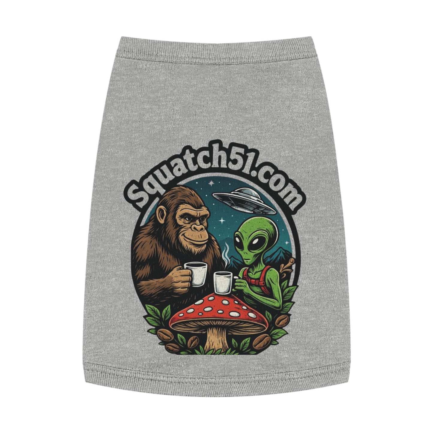 Squatch51 Pet Tank Top – Bigfoot & Alien Legend Gear | Cosmic Hunt Style for Dogs & Cats (M-XL)
