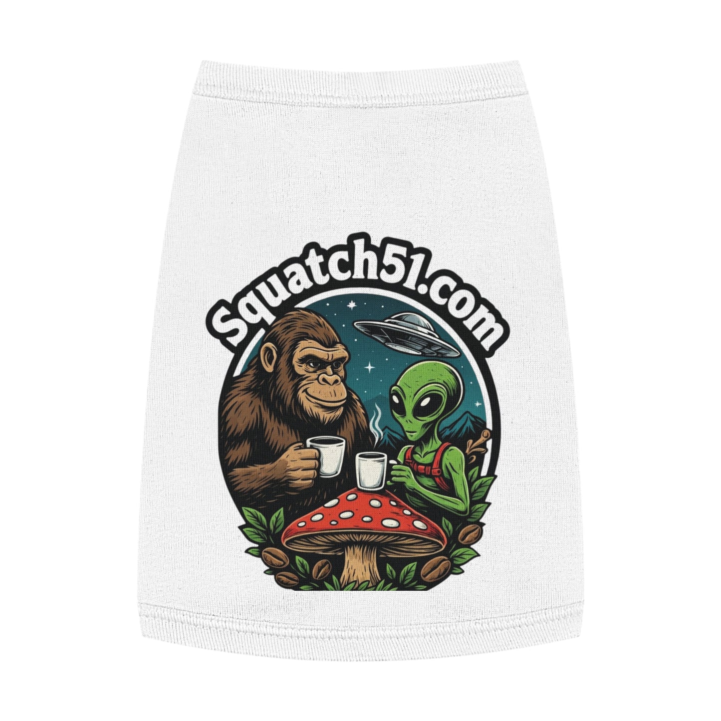 Squatch51 Pet Tank Top – Bigfoot & Alien Legend Gear | Cosmic Hunt Style for Dogs & Cats (M-XL)