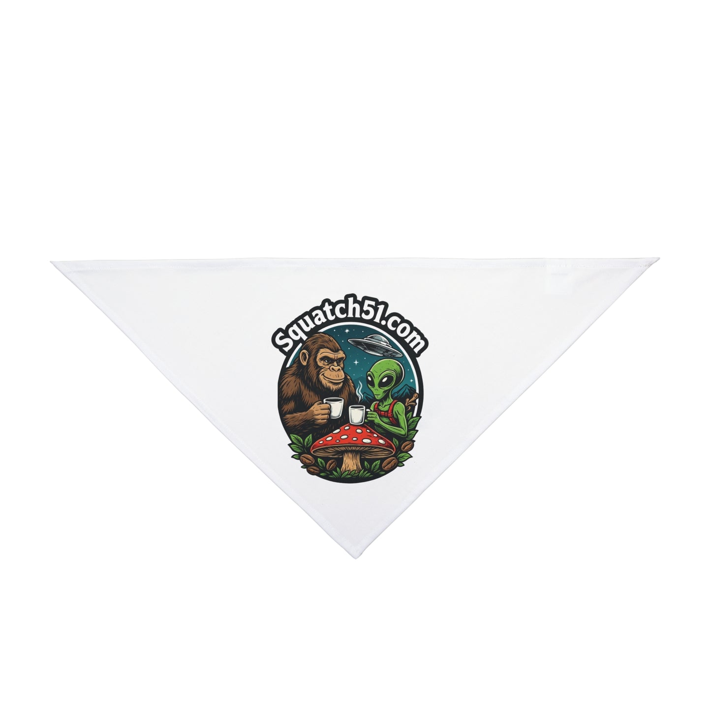 Squatch51 Pet Bandana – Bigfoot & Alien Legend Gear | Cosmic Hunt Style for Dogs & Cats