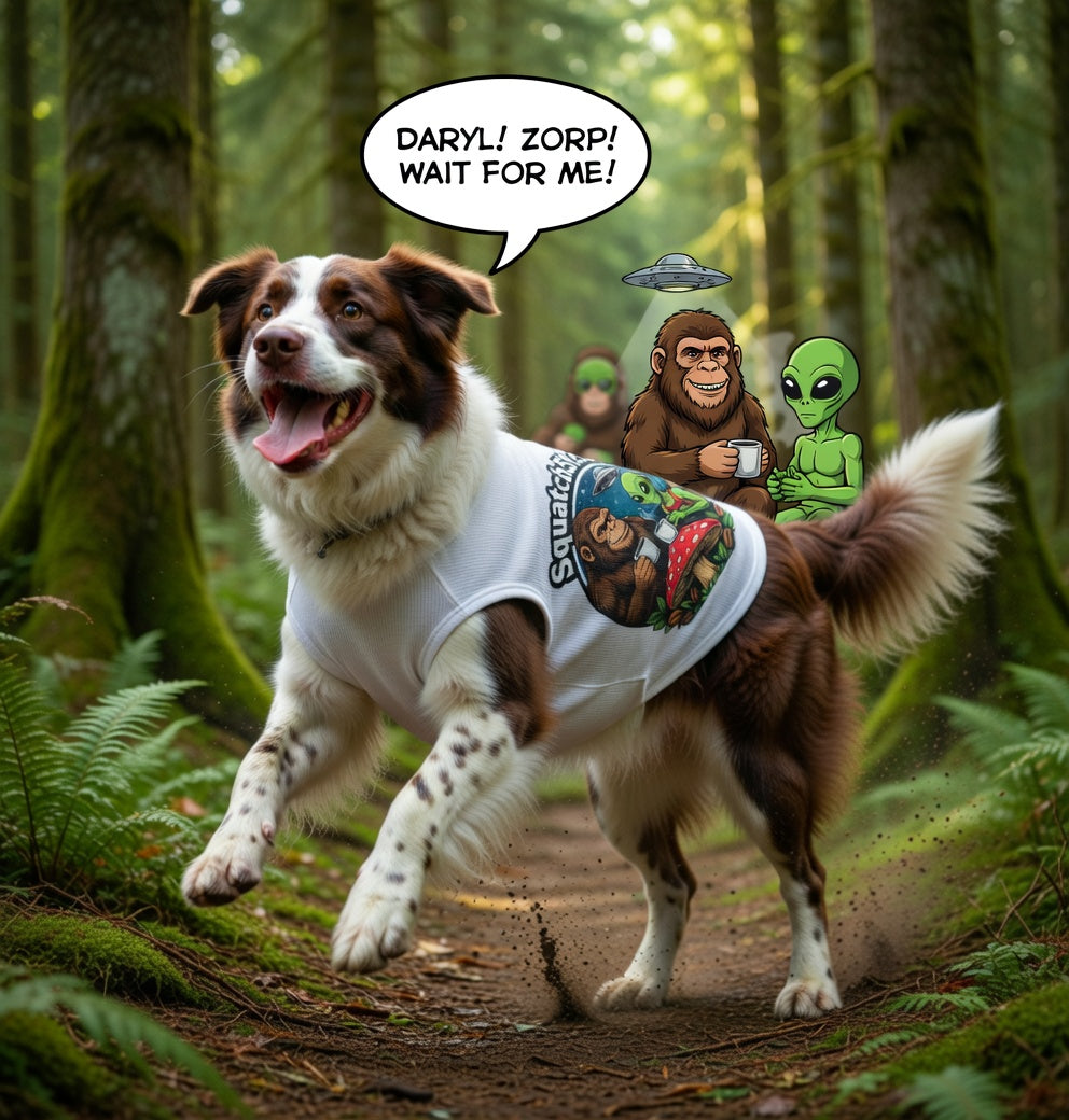 Squatch51 Pet Tank Top – Bigfoot & Alien Legend Gear | Cosmic Hunt Style for Dogs & Cats (M-XL)